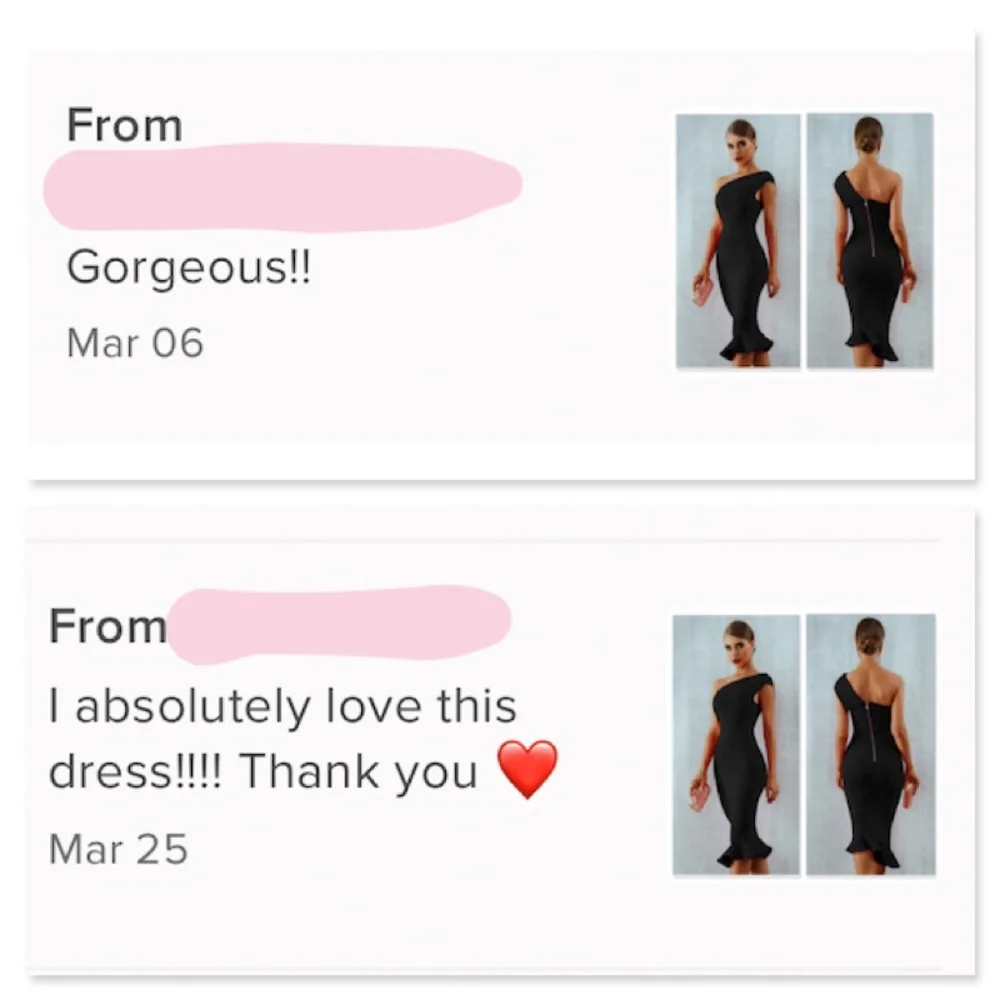 Bandage Asymmetrical Midi Dress in Black - Picture 10 of 16